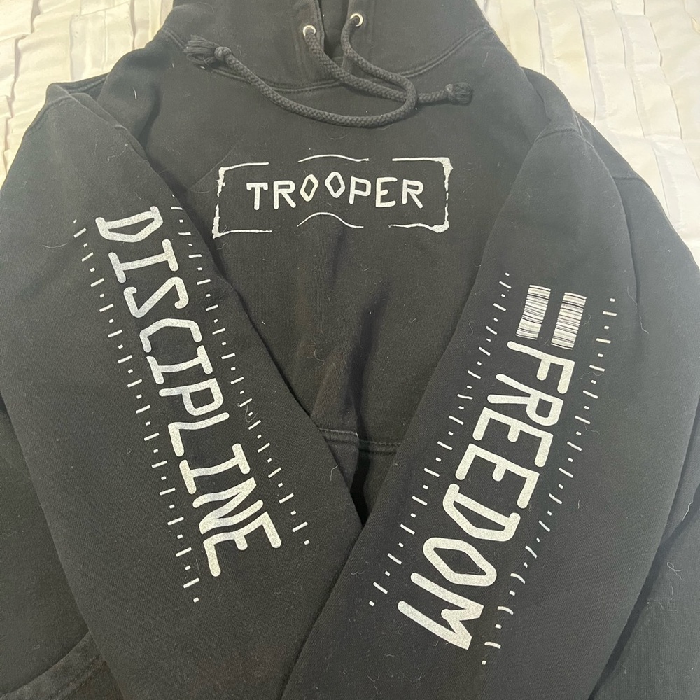 Jocko Podcast Trooper Black Hoodie with Graphic Sleeves